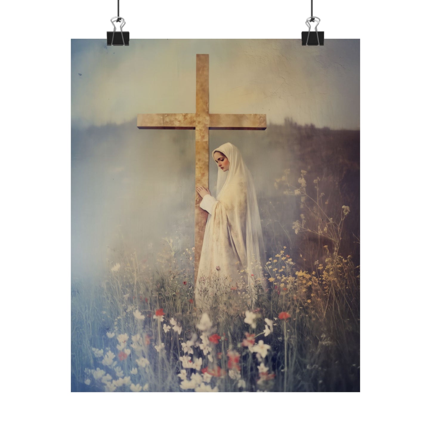 The Feast of the Exaltation of the Holy Cross - Sanctified Souls Print - Multiple Sizes - Premium Posters - Catholic Art - Christian Home