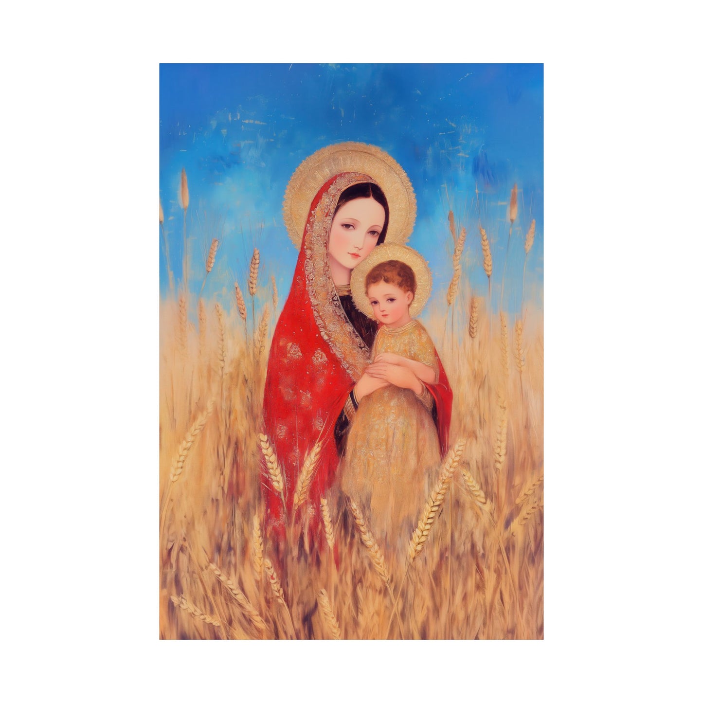 Our Lady of the Harvest - Sanctified Souls Print - Multiple Sizes - Premium Posters - Catholic Art - Christian Home