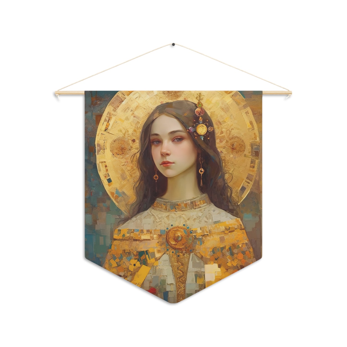 Saint Dymphna Wall Banner / Wall Hanging - Prayer room - Catholic Art - Large Religious Catholic Saint Art for your home 18" x 21"