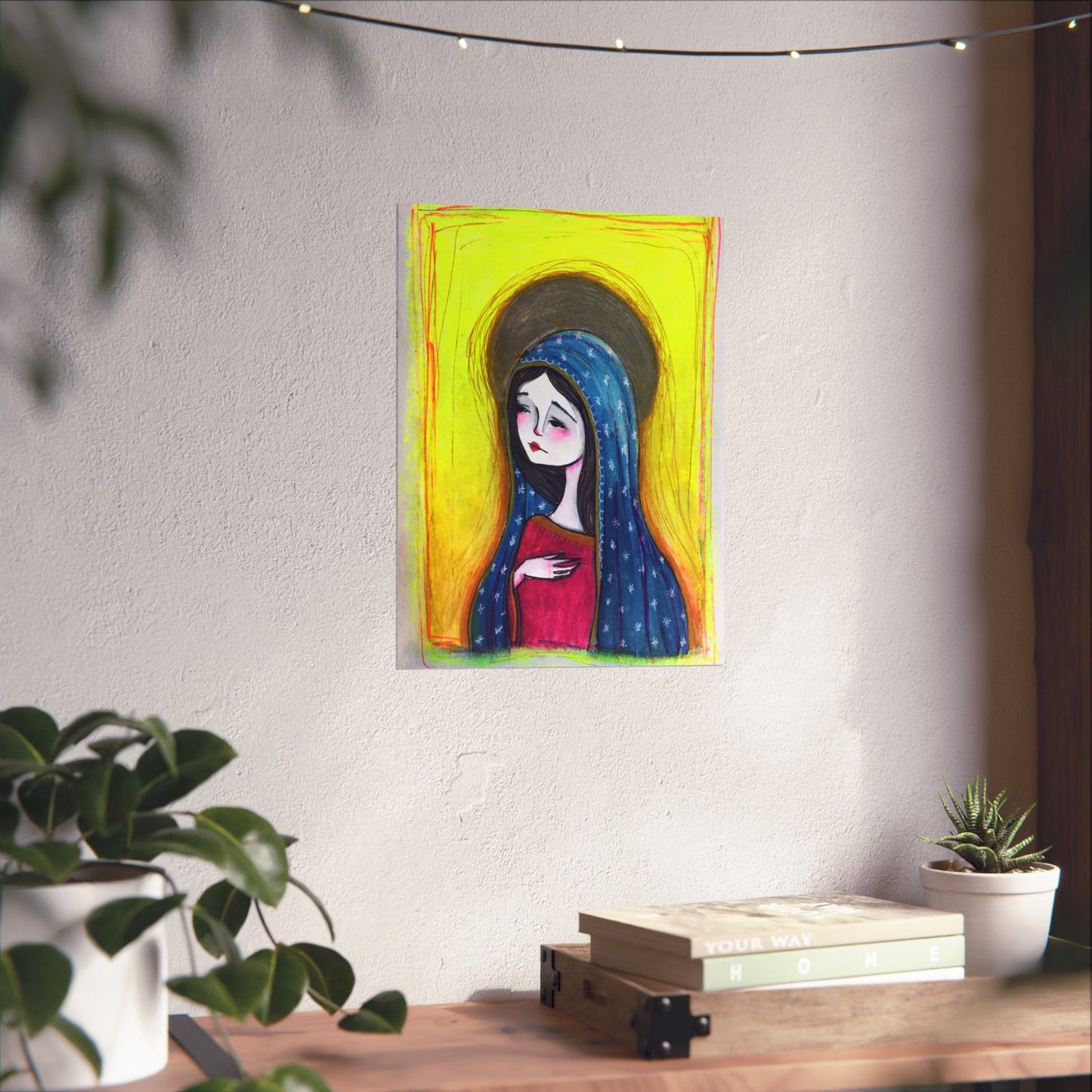Our Lady of Guadalupe Poster Print - Hand-Drawn Catholic Art Print | Marian Devotional Wall Art | Sanctified Solocosmo Religious Poster