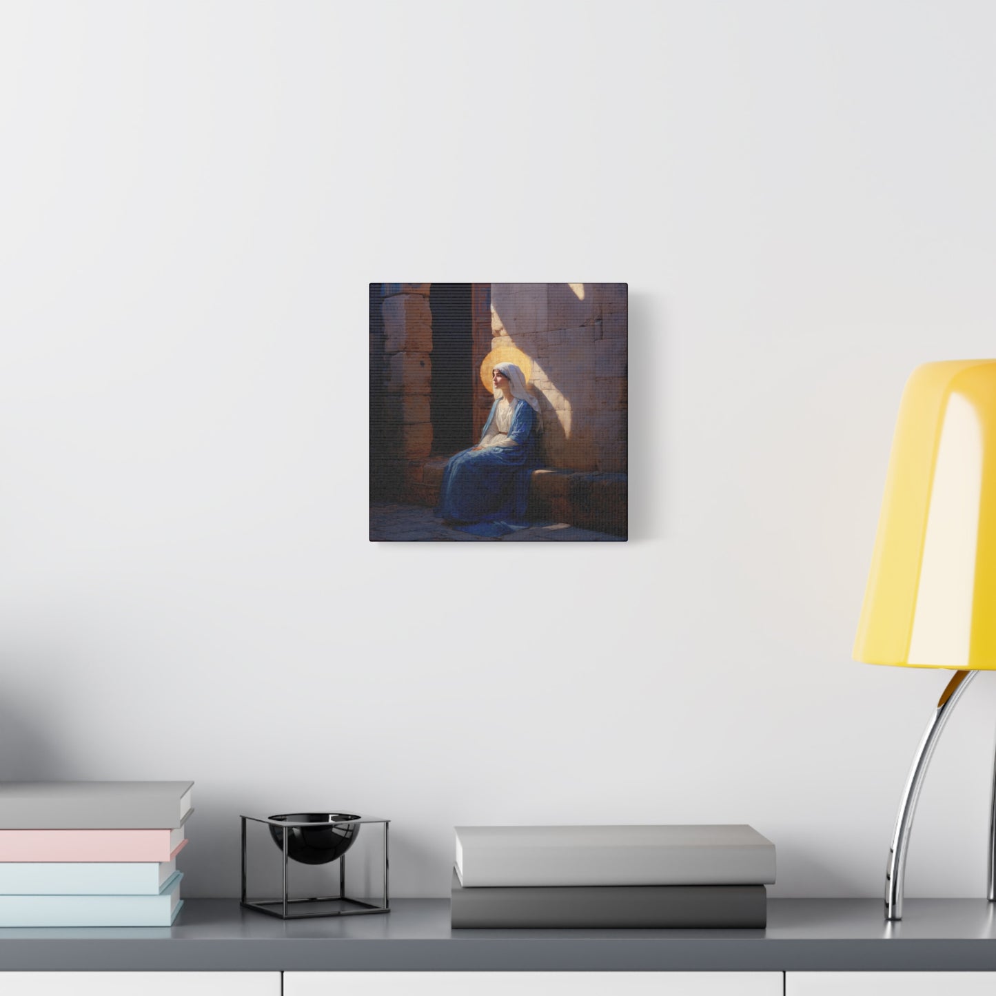 The Quiet Fiat That Split the Darkness, Mary's Yes - Gallery Wrapped Canvas - Print - Religious Art for your Home - Catholic Art
