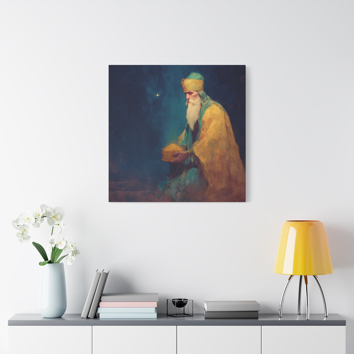 Caspar and the Offering of Worship - 3 Wise Men - Gallery Wrapped Canvas - Print - Religious Art for your Home - Catholic