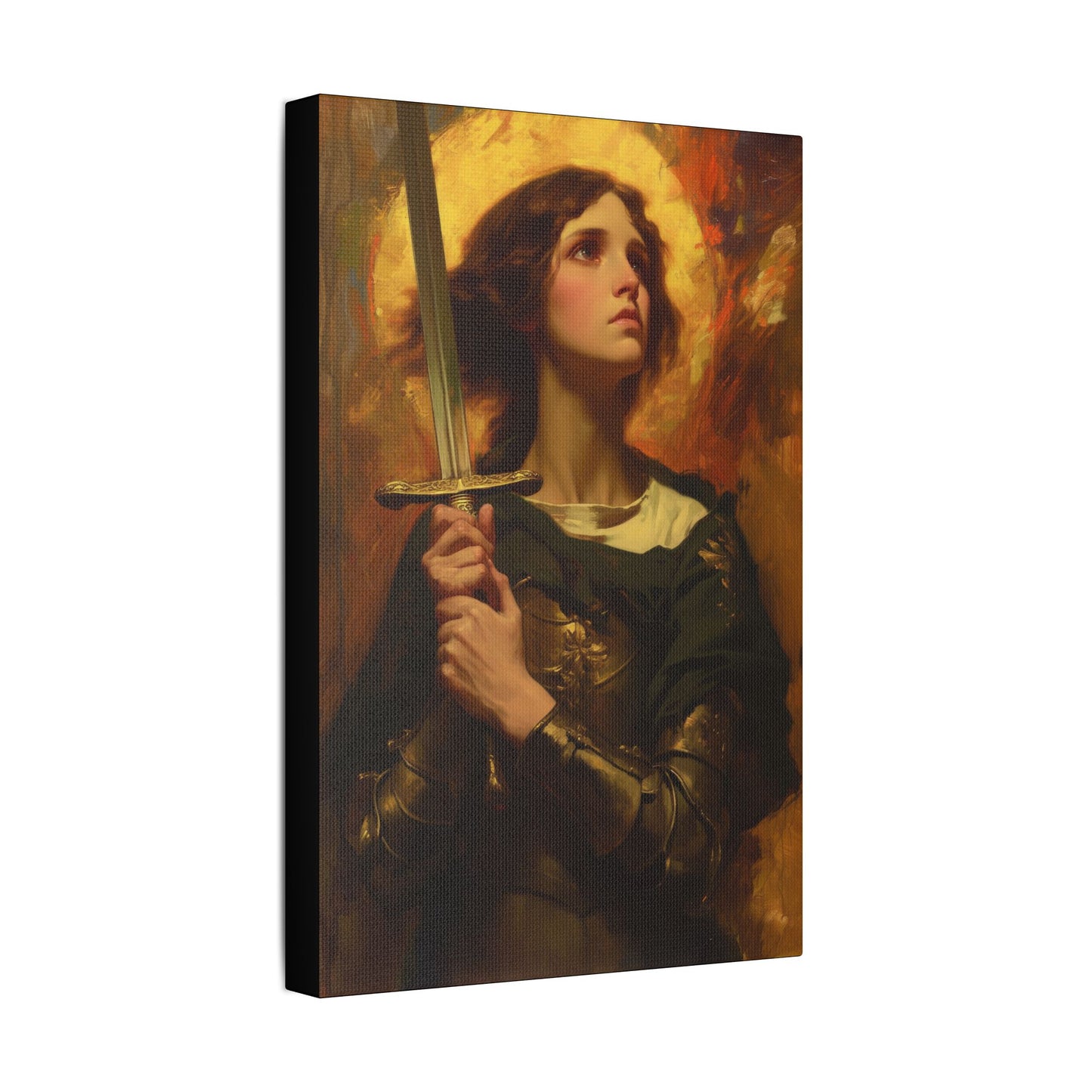 Portrait of Saint Joan of Arc - Museum Wrapped Canvas - Sanctified Souls Print - Religious Art for your Home