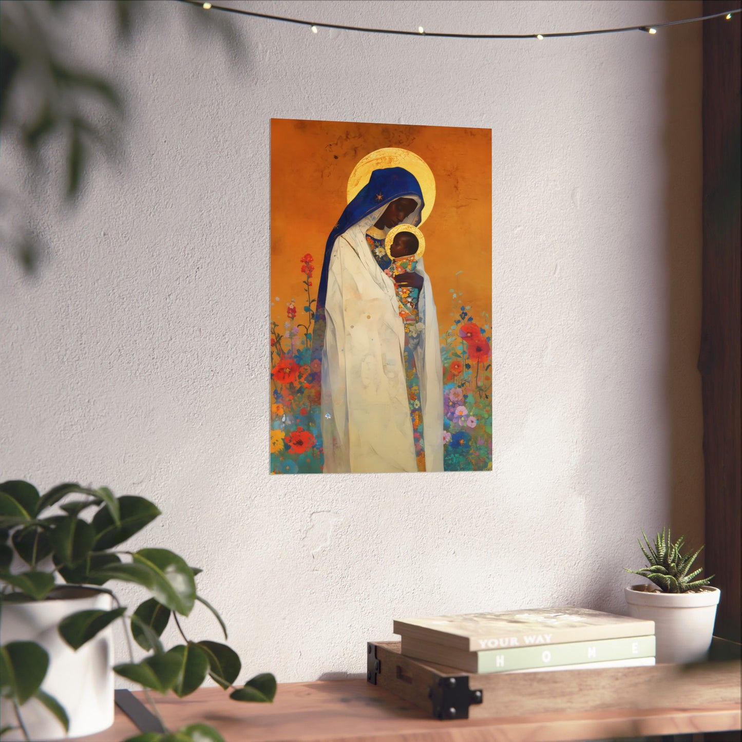 The Divine Embrace- Our Lady of Kibeho's Love - Sanctified Souls Print - Multiple Sizes - Premium Posters - Catholic Art - Christian