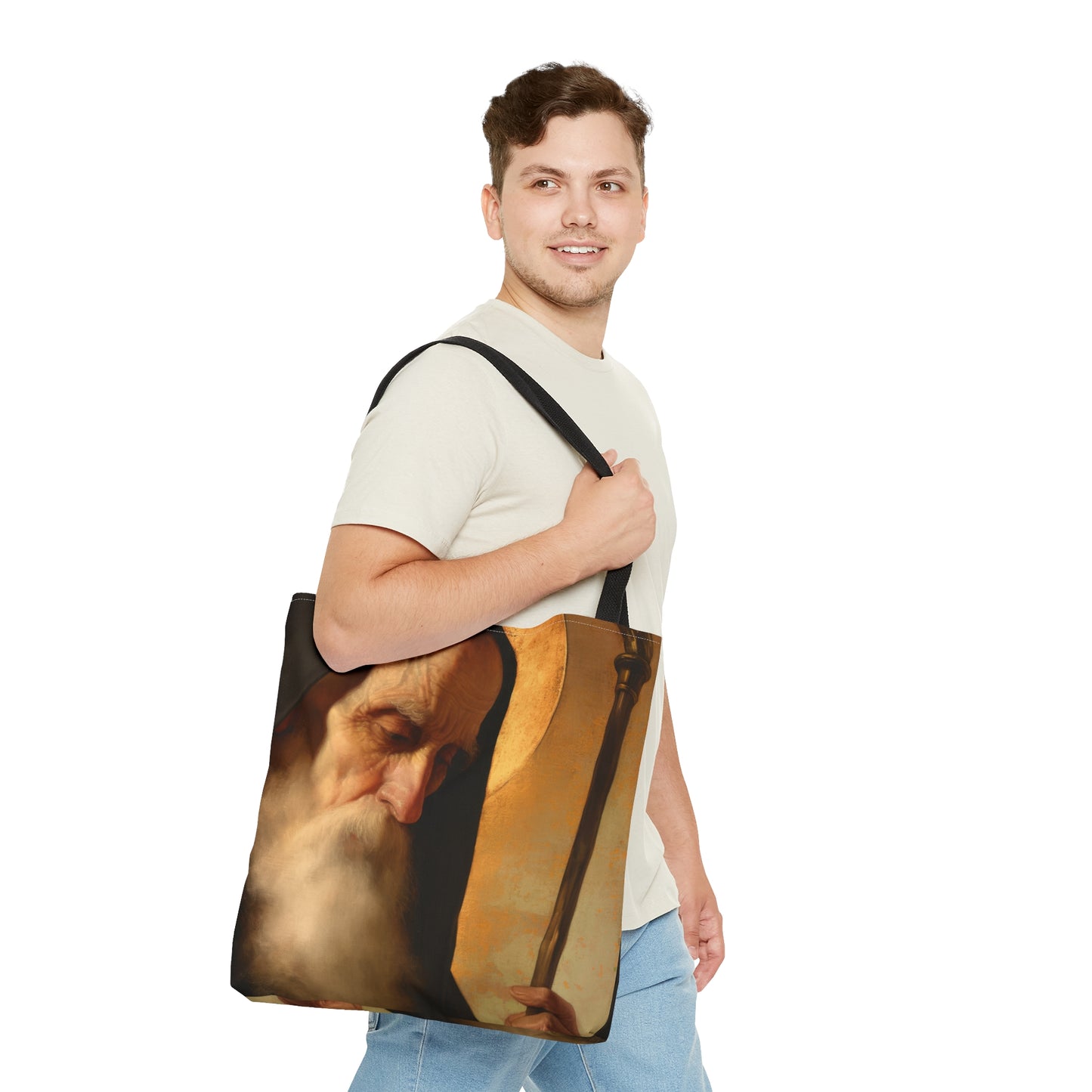 Saint Benedict  - Tote Bag - Large Medium Small Faith Art Bag - Bible Study Faith Purse - Double Sided