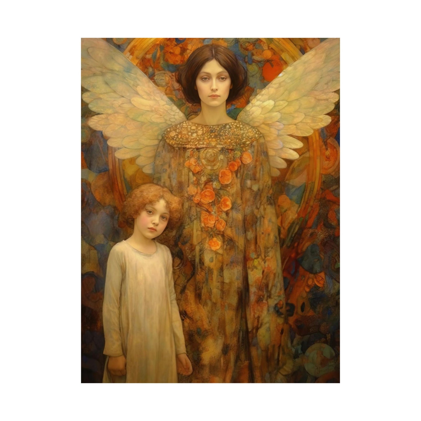 Heaven's Guardians - Sanctified Souls Print - Multiple Sizes - Premium Matte Vertical Poster - Guardian Angel