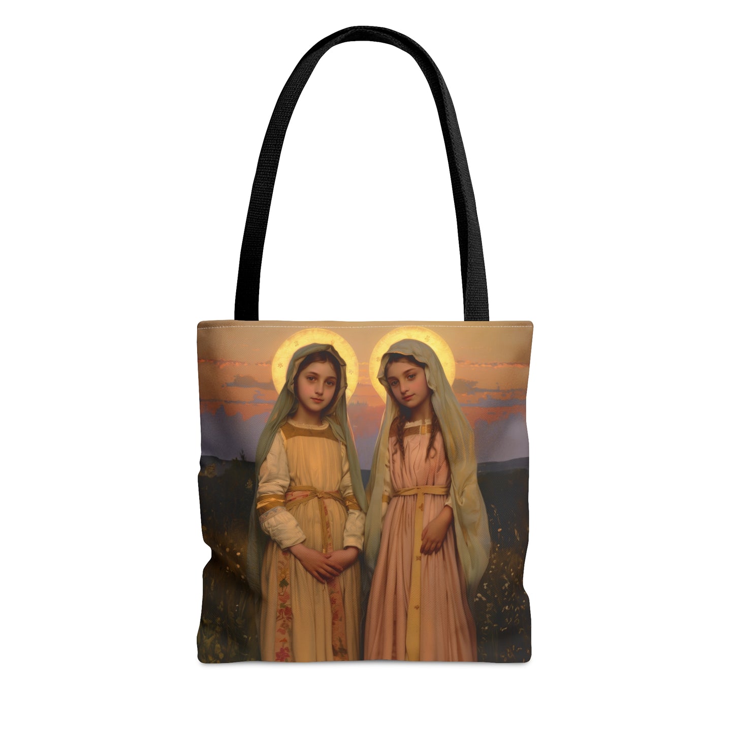Saints Nunilo and Alodia Tote Bag - Large Medium Small Faith Art Bag - Catholic Faith Purse - Religious - Reusable - Prayer Bag