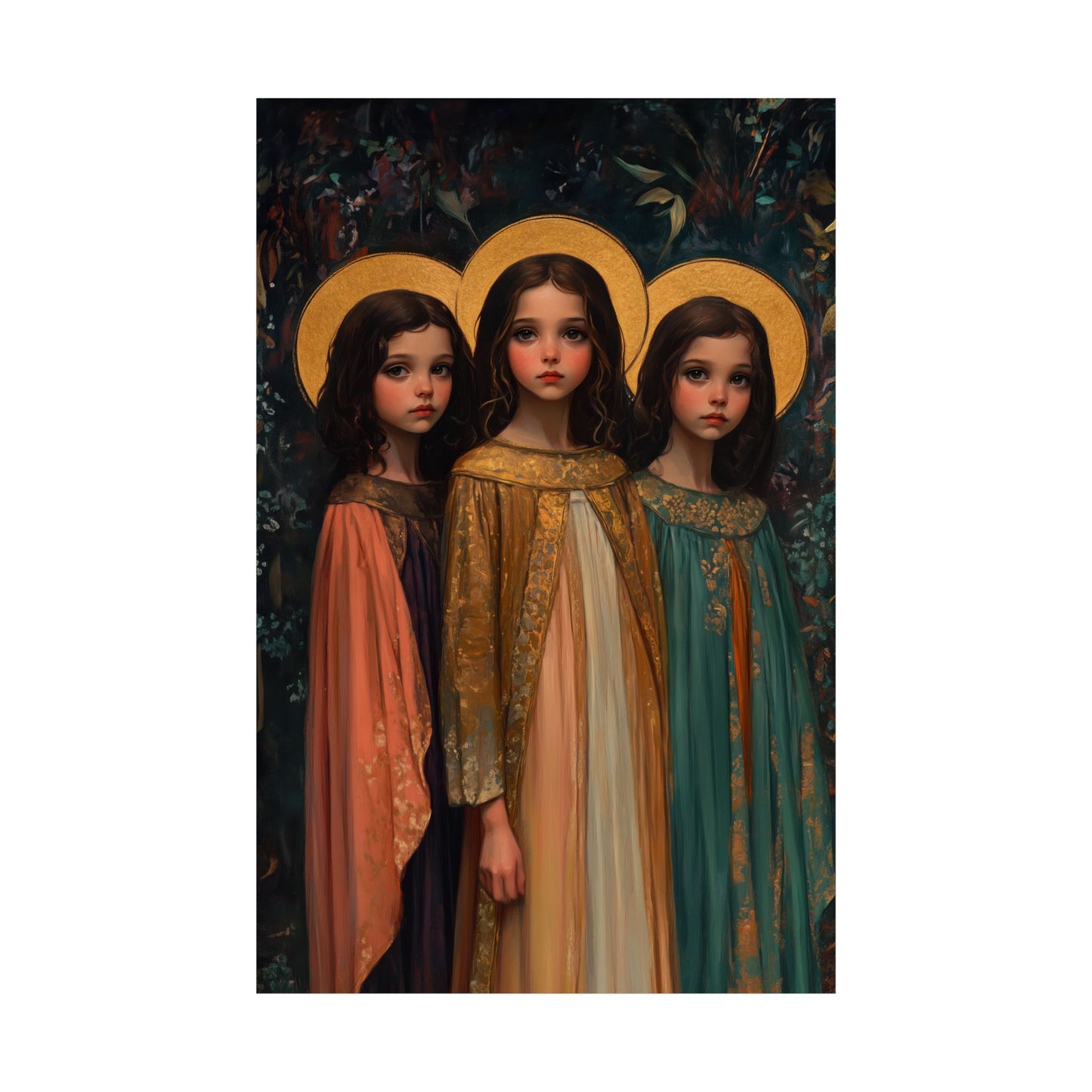 Saints Faith, Hope and Charity - Sanctified Souls Print - Multiple Sizes - Premium Matte Vertical Posters - Sister Saints