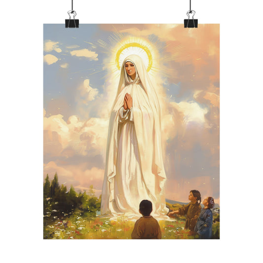 Our Lady of Fátima Poster Print - Sanctified Souls Print - Multiple Sizes - Premium Posters - Catholic Art for your home