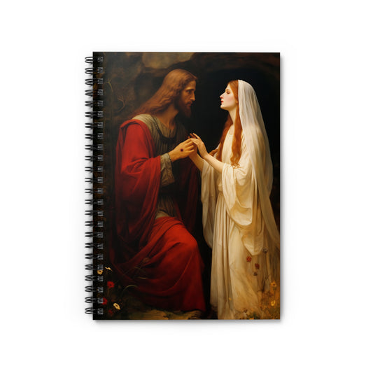 Revelation of Redemption Mary Magdalene and the Risen Christ- Sanctified Souls Art - Religious Based Notebook - Spiral Notebook - Ruled Line