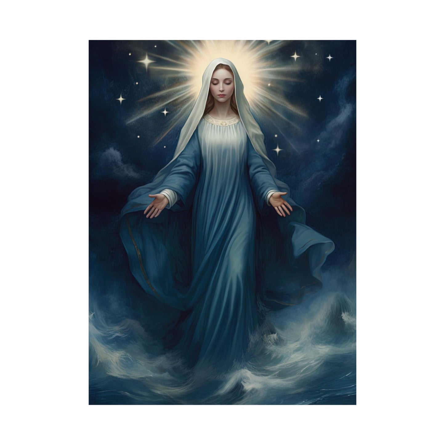 Our Lady, Star of the Sea - Sanctified Souls Print - Multiple Sizes - Premium Matte Vertical Posters - Stella Maris Print