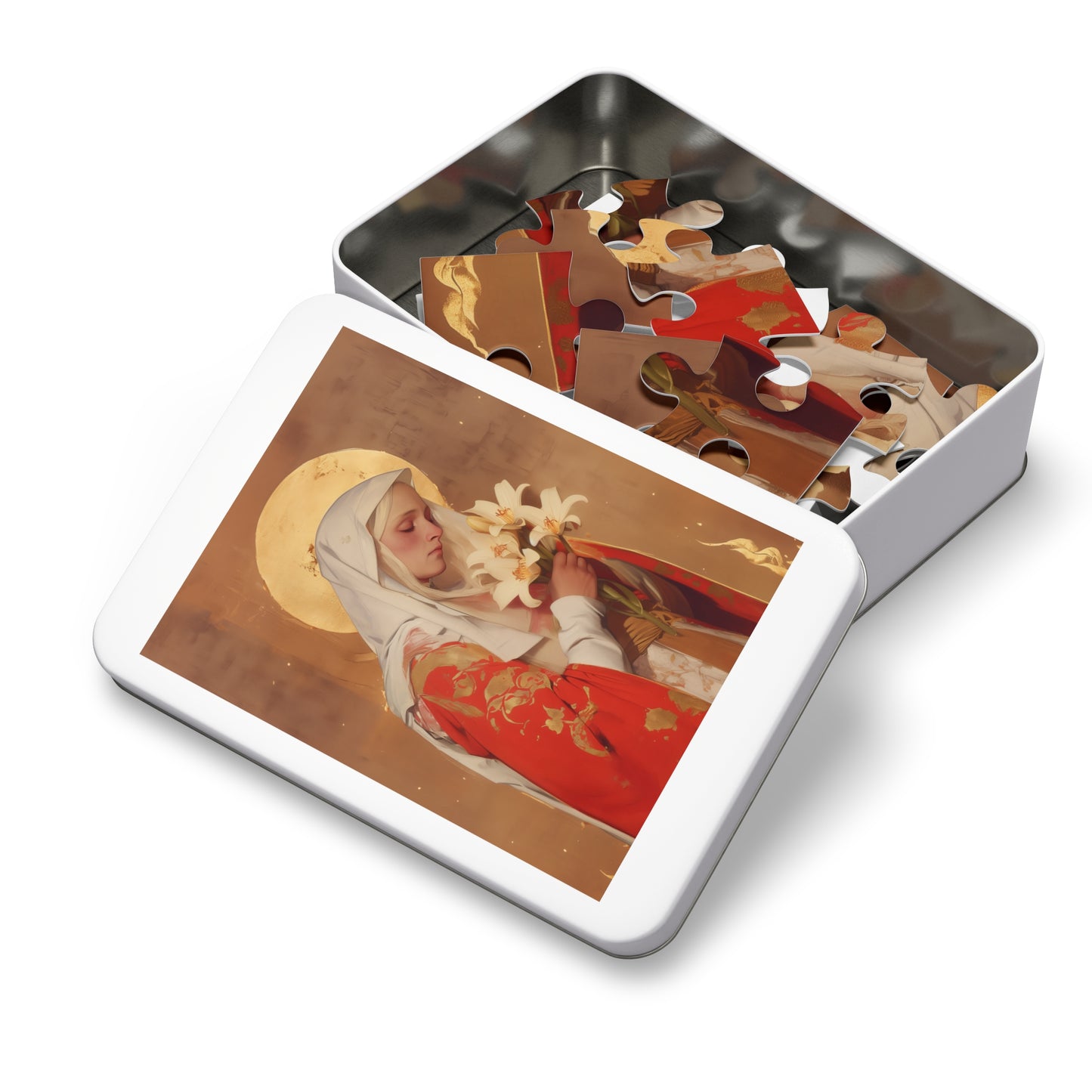 Saint Faith of Agen - Puzzle & Keepsake Tin - Religious Jigsaw Puzzle (30, 110, 252, 500,1000-Piece)