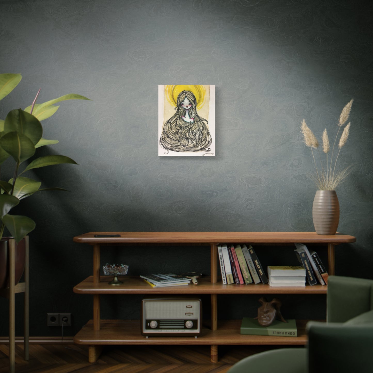 Saint Agatha of Sicily Canvas Print - Hand-Drawn Catholic Art Print | Christian Sacred Wall Art | Sanctified Solocosmo Religious Artwork
