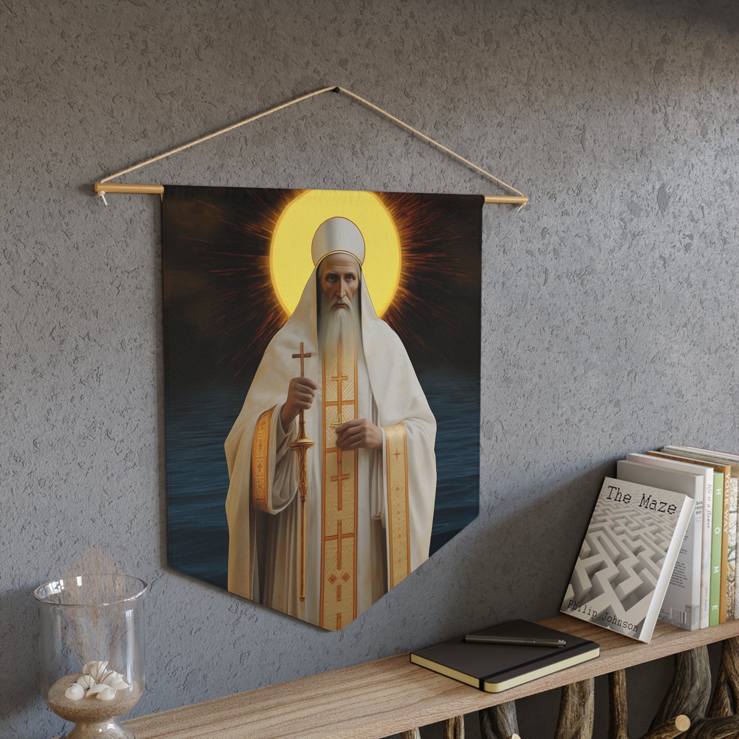 Saint Innocent of Alaska Wall Banner / Wall Hanging - Prayer room art - Catholic Home Art - Large Saint Art for your home - 18" x 21"