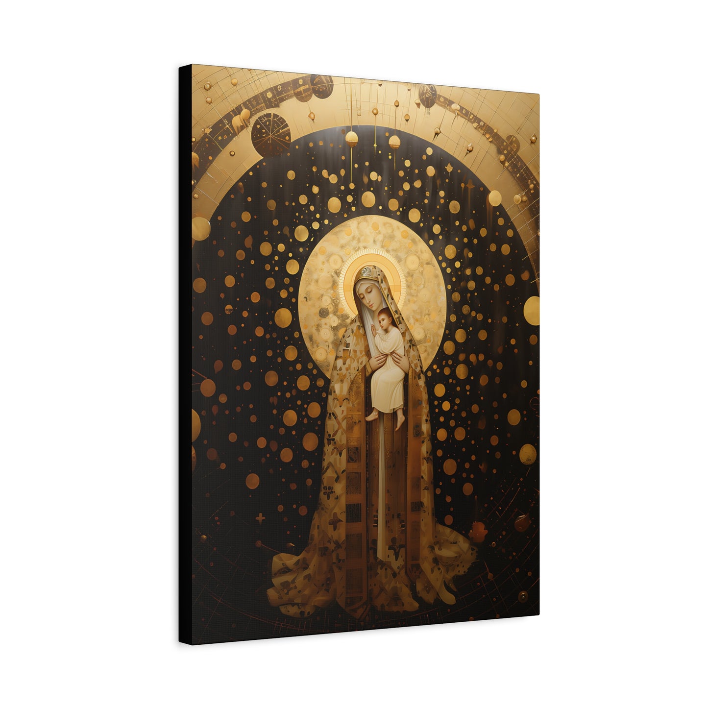 The Golden Mary - Mary the Blessed Virgin - Gallery Wrapped Canvas - Sanctified Souls Print - Religious Art for your Home - Pop Art