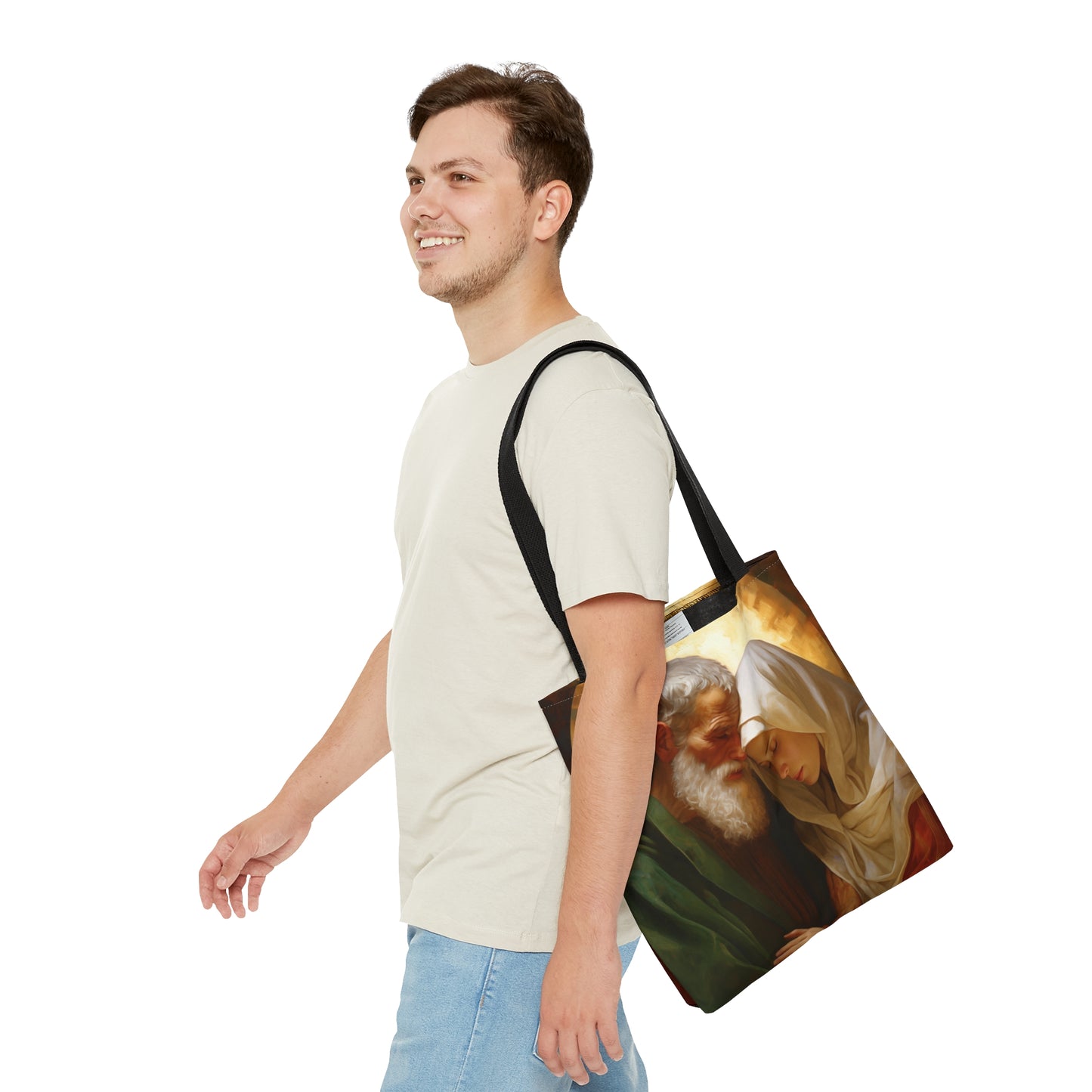 Saints Zecheriah and Elizabeth Tote Bag - Large Medium Small Faith Art Bag - Catholic Faith Art purse - Double Sided