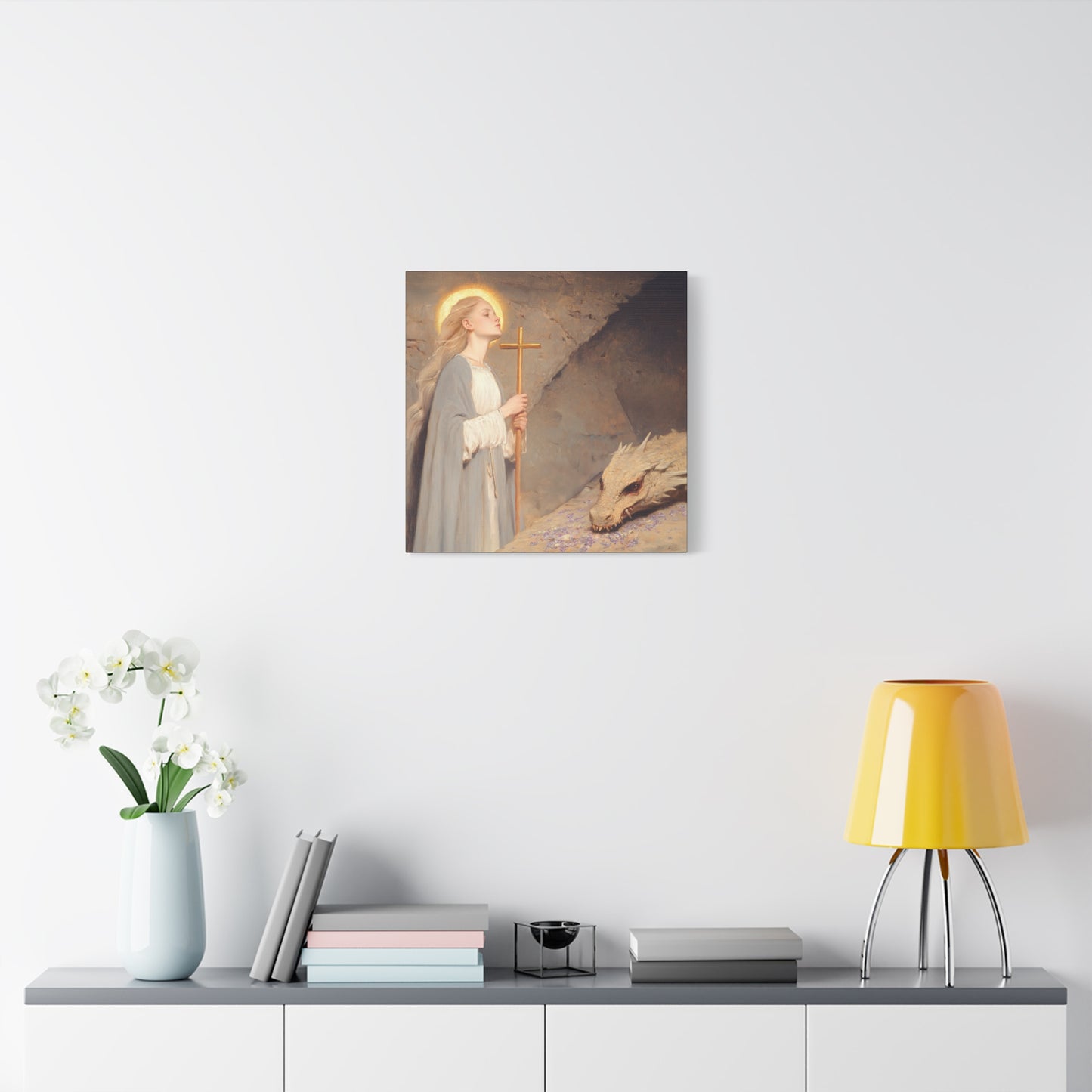 Saint Margaret of Antioch -  Museum Wrapped Canvas - Sanctified Souls Print - Religious Art for your Home - Catholic Patron Saint Art