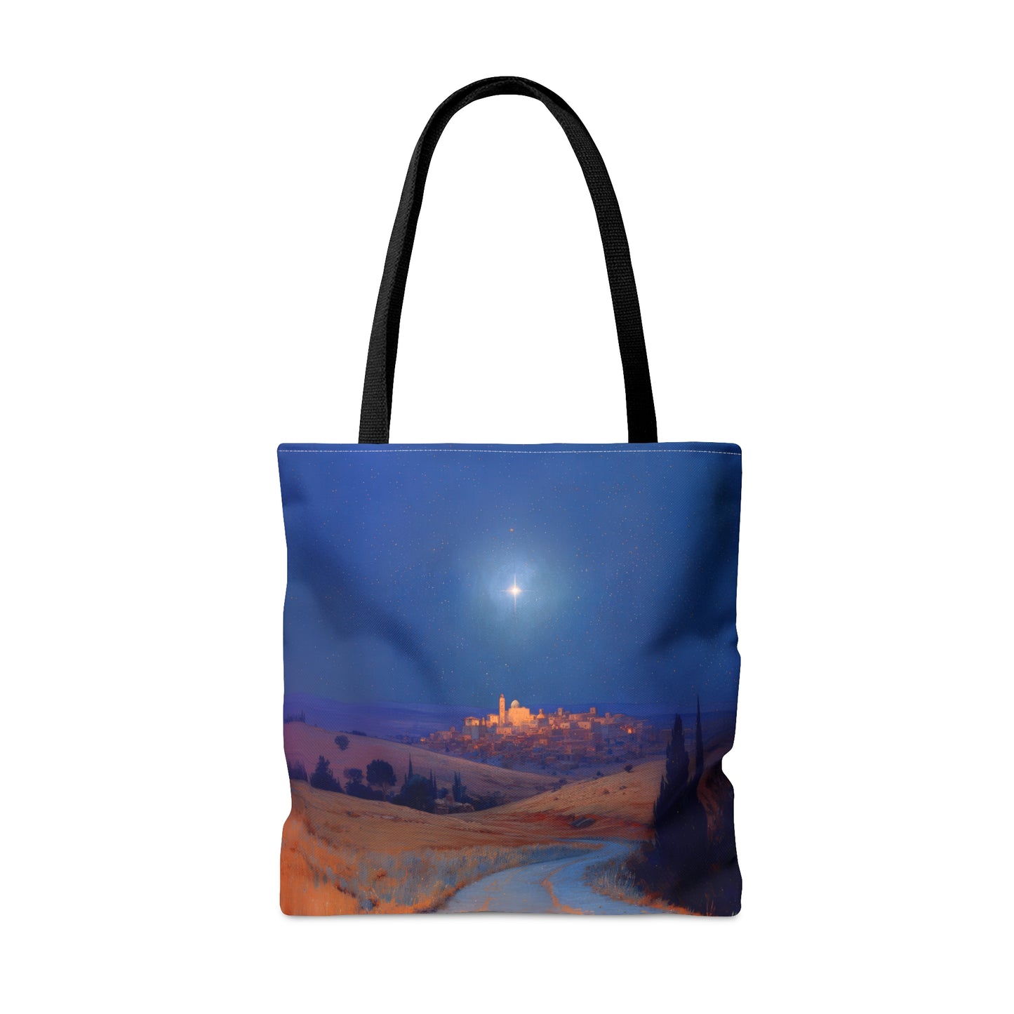 Bethlehem Wrapped in the Light of His Coming Tote Bag - Large Medium Small Faith Art Bag - Catholic Faith Purse - Double Sided