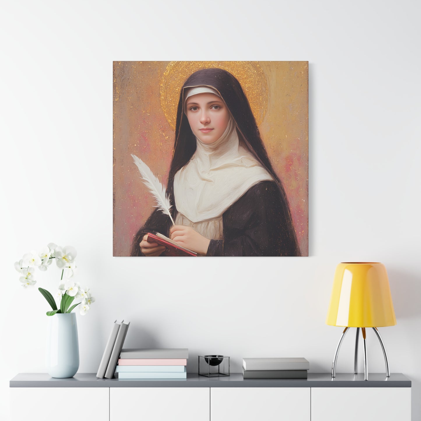 Saint Mechtildis / Mechtide of Hefta / Mechthild of Hackeborn - Gallery Wrapped Canvas - Print - Religious Art for your Home - Catholic Art