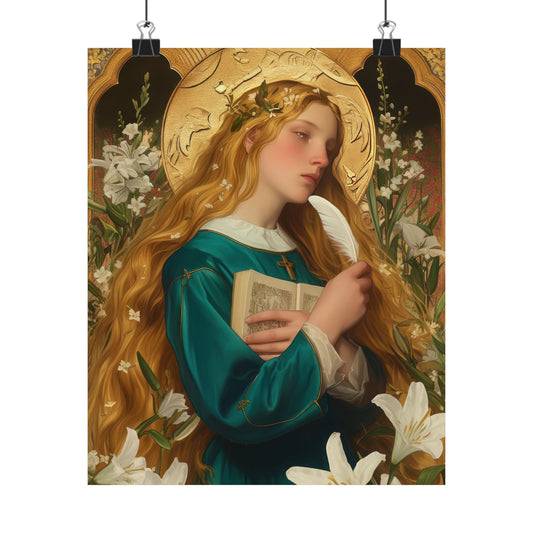 Saint Petronilla Poster Print - Sanctified Souls Print - Multiple Sizes - Premium Posters - Catholic Art for your home