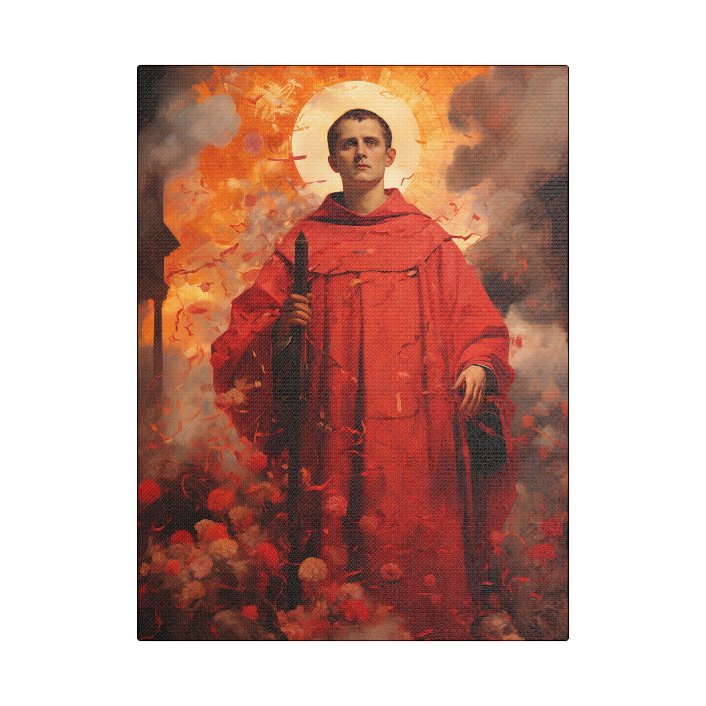 Saint Lawrence Deacon and Martyr Canvas Print - Multiple Sizes - Catholic Home art - Museum Wrapped Canvas - Sanctified Souls Print
