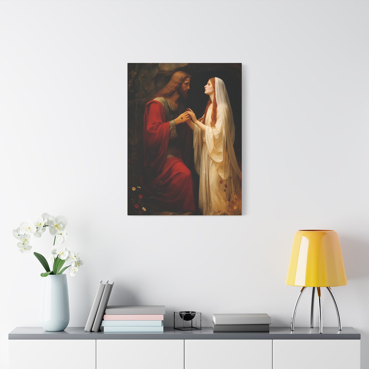 Revelation of Redemption Mary Magdalene and the Risen Christ - Gallery Wrapped Canvas - Sanctified Souls Print - Religious Art for your Home