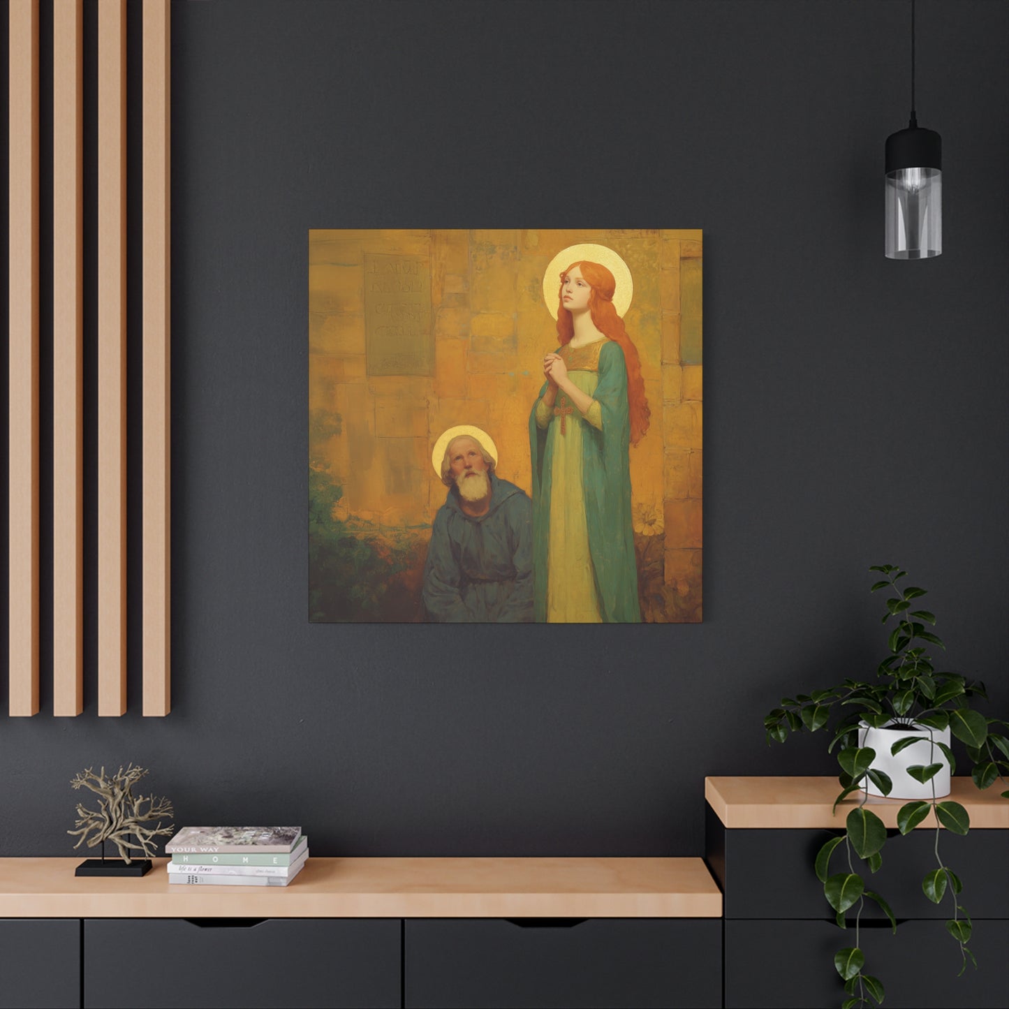 Saints Justina and Cyprian - Multiple Sizes - Catholic Home art - Museum Wrapped Canvas - Sanctified Souls Print - Catholic Martyr Art