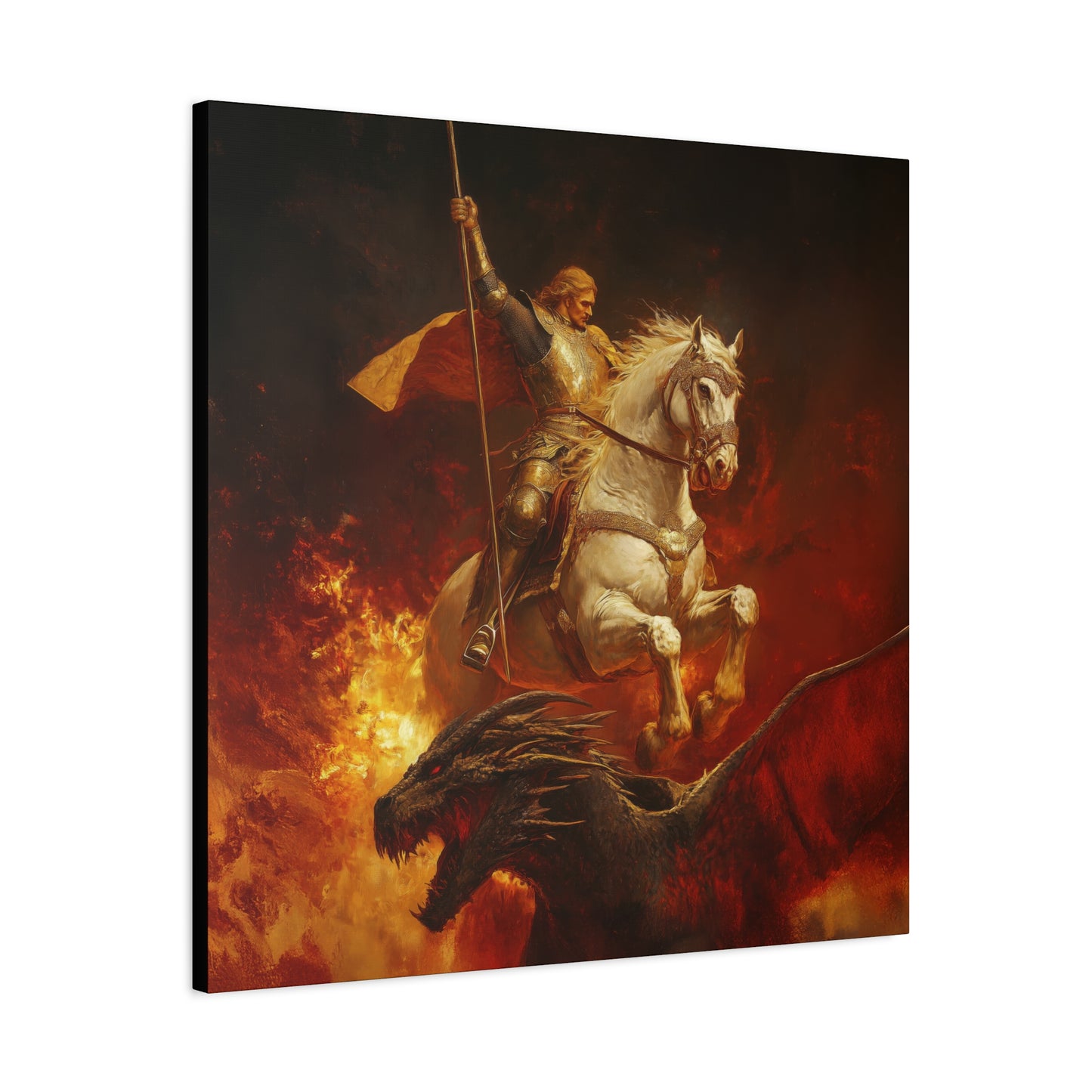 Saint George -  Museum Wrapped Canvas - Sanctified Souls Print - Religious Art for your Home - Catholic Patron Saint Art