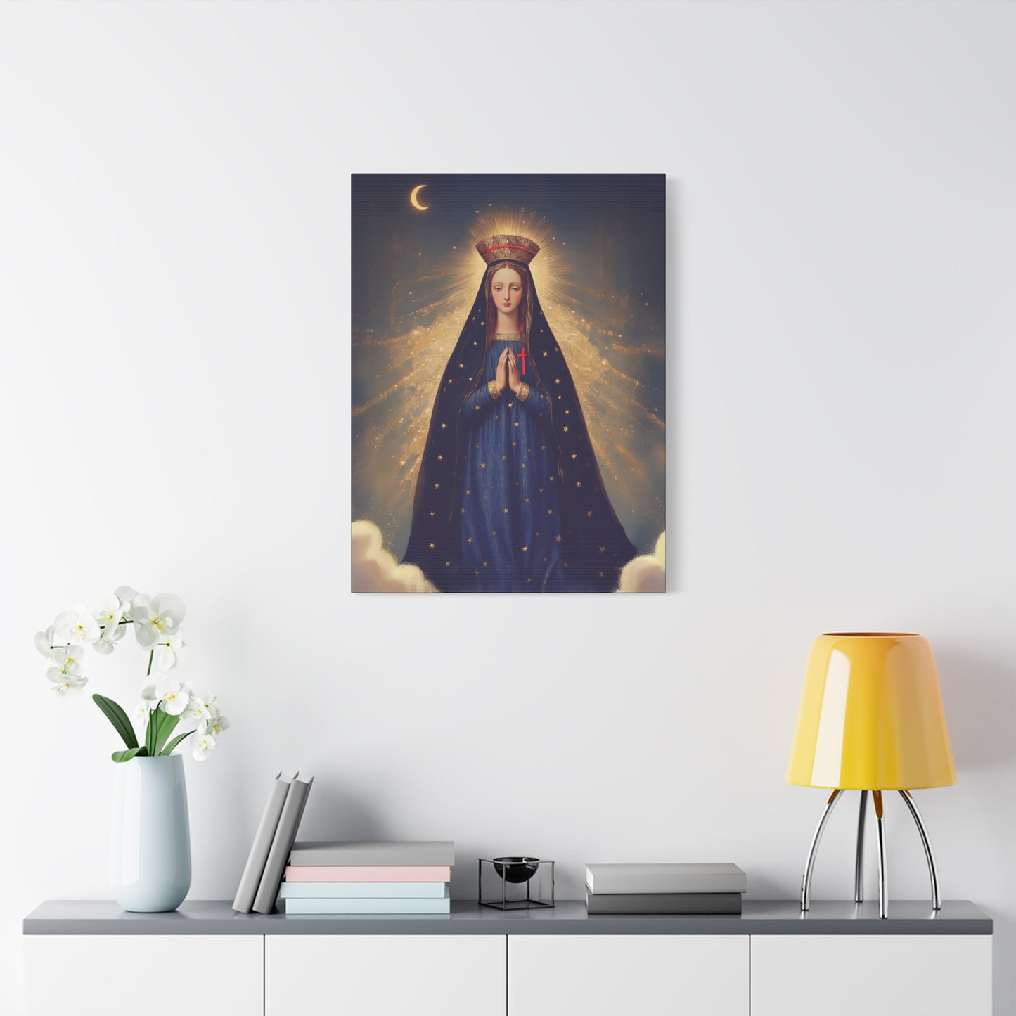 Our Lady of Pontmain - Multiple Sizes - Catholic Home art - Museum Wrapped Canvas - Sanctified Souls Print - Mother Mary Art