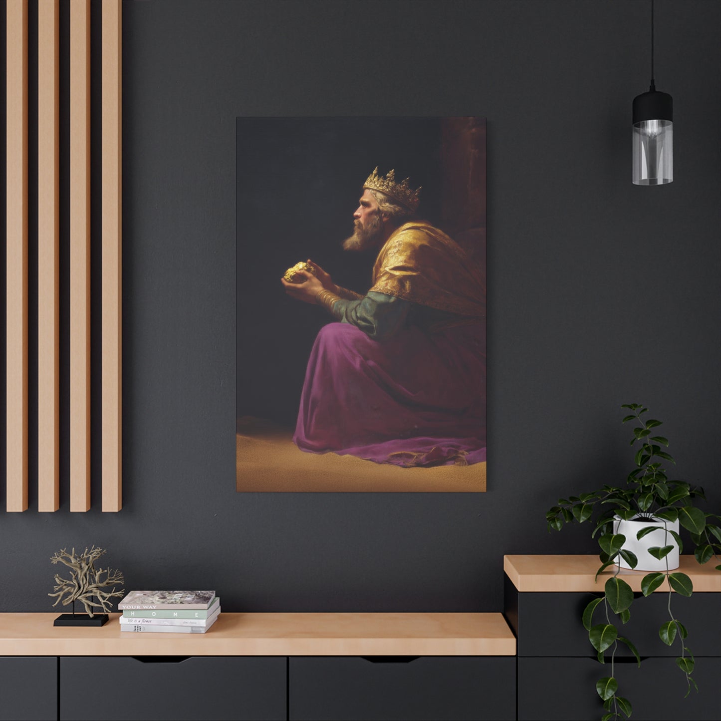 Melchior and the Gift Fit for a King - 3 Wise Men - Gallery Wrapped Canvas - Print - Religious Art for your Home - Catholic