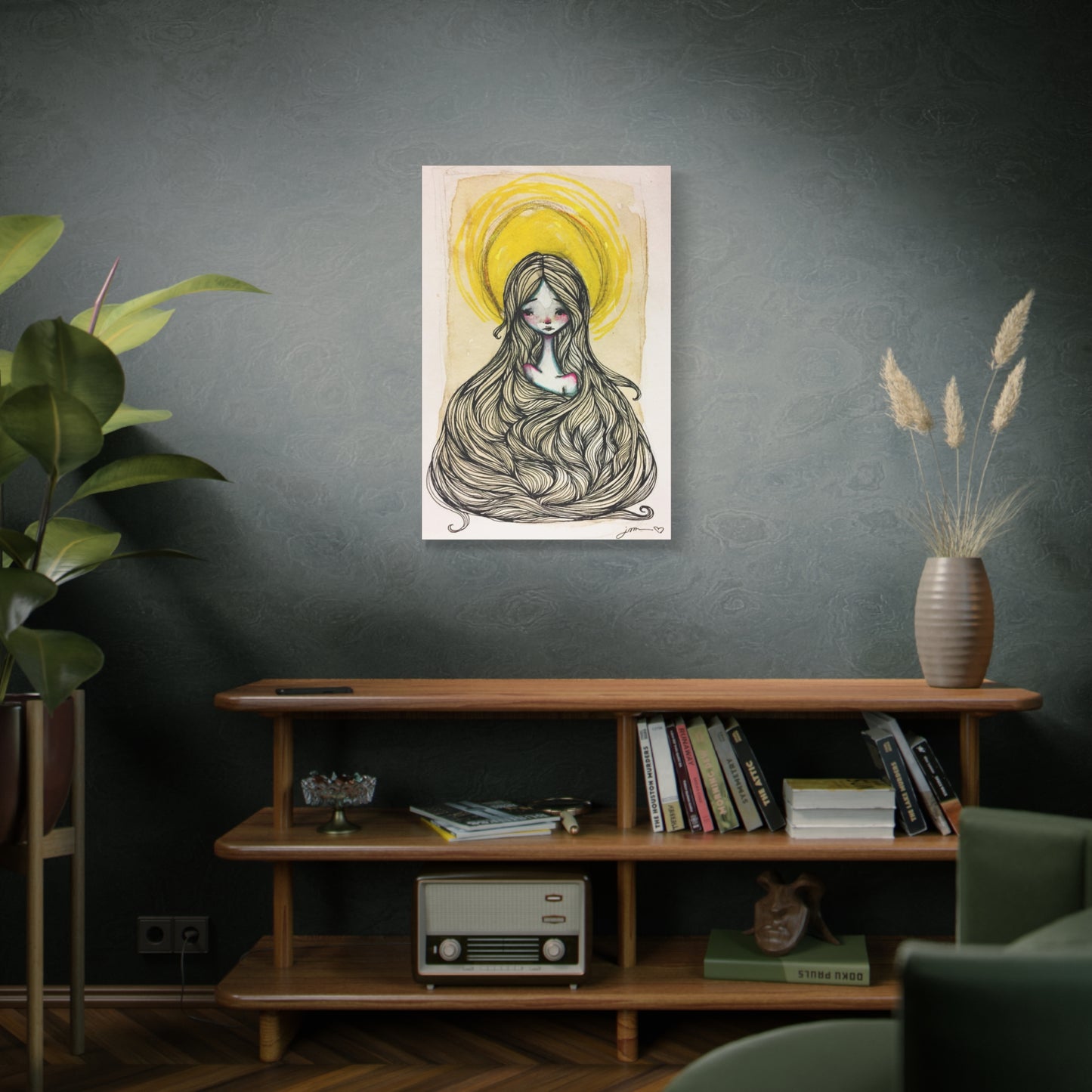 Saint Agatha of Sicily Canvas Print - Hand-Drawn Catholic Art Print | Christian Sacred Wall Art | Sanctified Solocosmo Religious Artwork