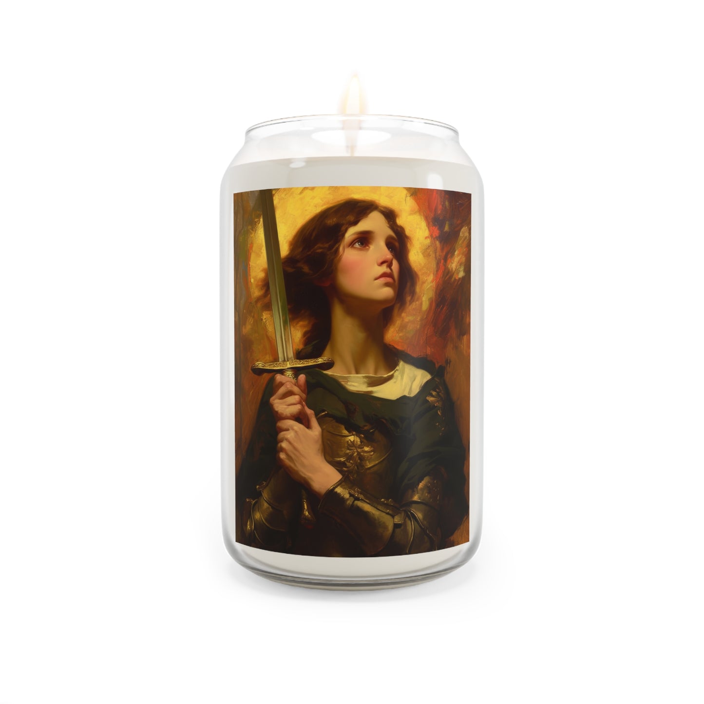 Saint Joan of Arc Portrait Candle  - Scented Prayer Candle, 13.75oz - Tall Size - Religious Prayer Candle - Catholic Art
