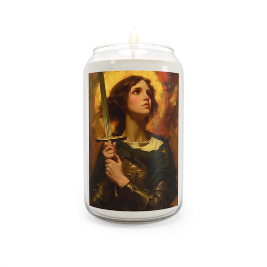 Saint Joan of Arc Portrait Candle  - Scented Prayer Candle, 13.75oz - Tall Size - Religious Prayer Candle - Catholic Art