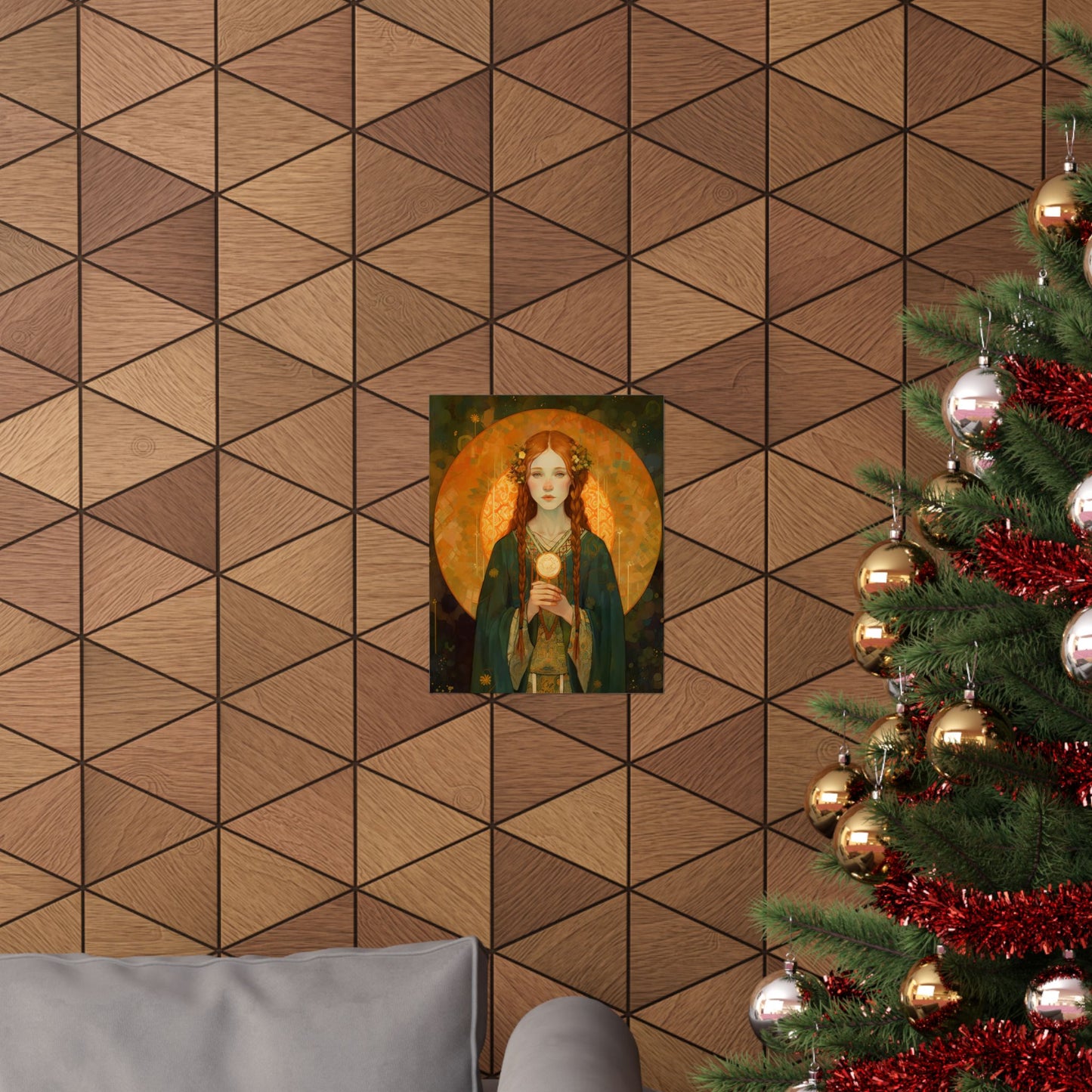 Saint Brigid of Ireland - Sanctified Souls Print - Multiple Sizes - Premium Matte Vertical Posters