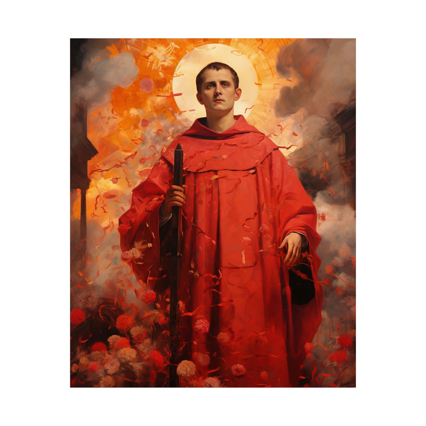Saint Lawrence Deacon and Martyr  - Sanctified Souls Print - Multiple Sizes - Premium Matte Vertical Posters