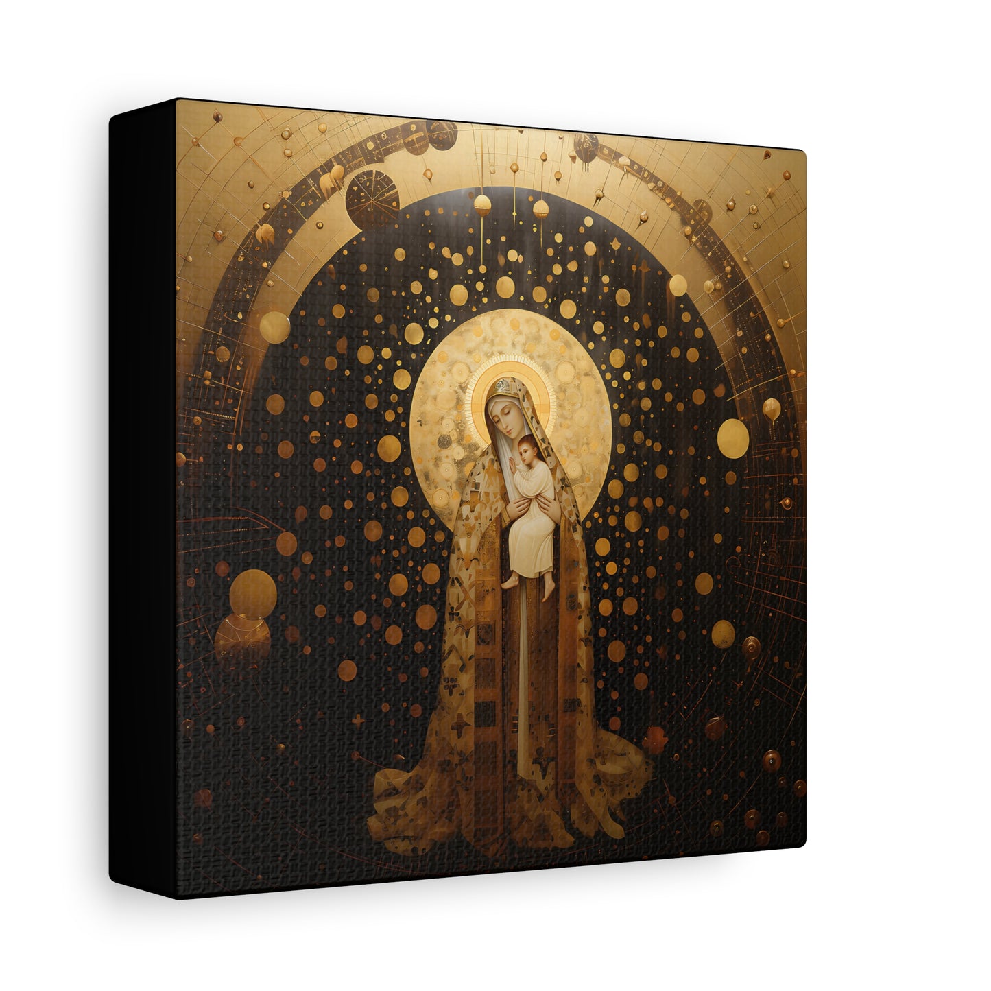 The Golden Mary - Mary the Blessed Virgin - Gallery Wrapped Canvas - Sanctified Souls Print - Religious Art for your Home - Pop Art