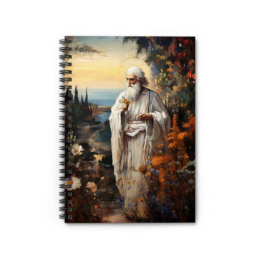 God's Footsteps in Eden Journal - Sanctified Souls Art - Religious Based Notebook - Spiral Notebook - Ruled Line