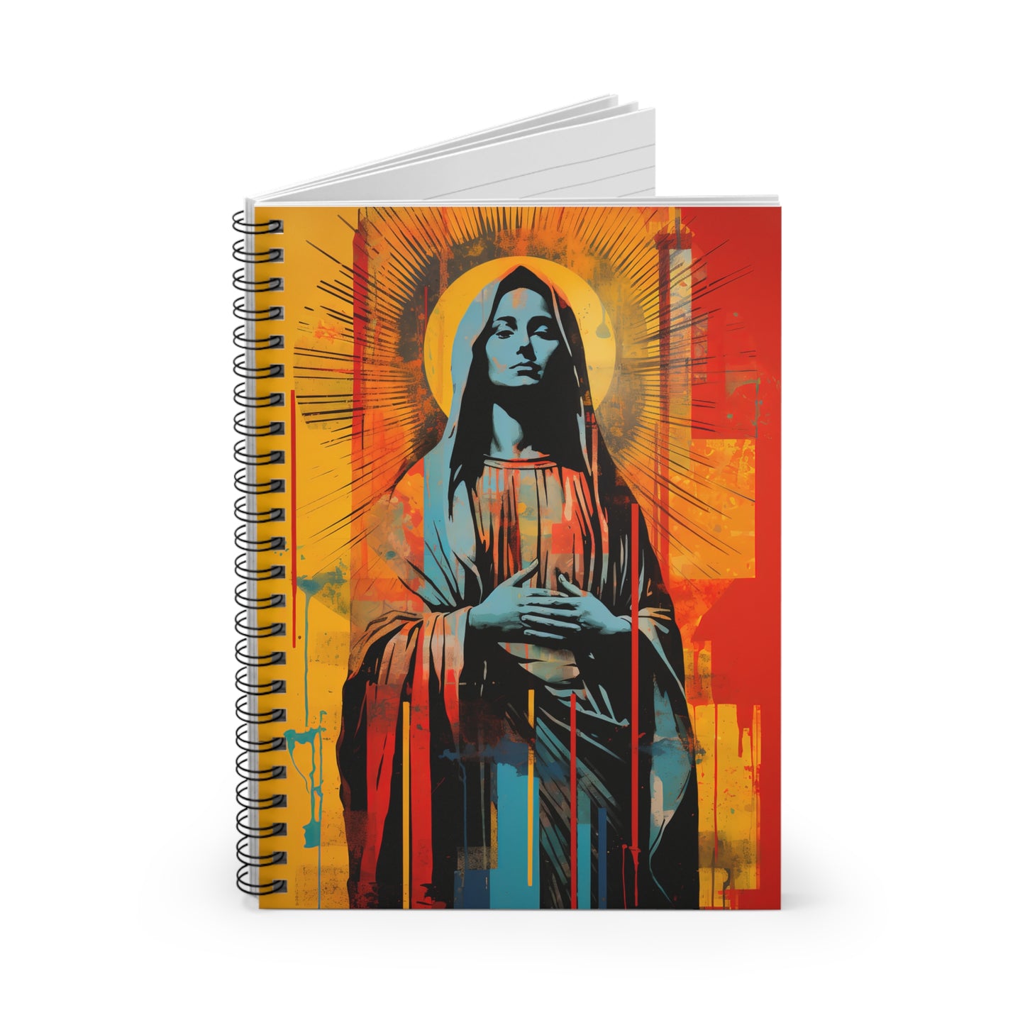 Mary's Light - Virgin Mary Art Journal - Sanctified Souls Art - Religious Based Notebook - Spiral Notebook - Ruled Line - Mother Mary