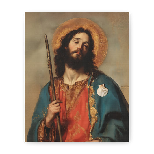 Saint James the Greater - Apostle - Museum Wrapped Canvas - Print - Religious Art for your Home - Christian print - Prayer Room - Catholic