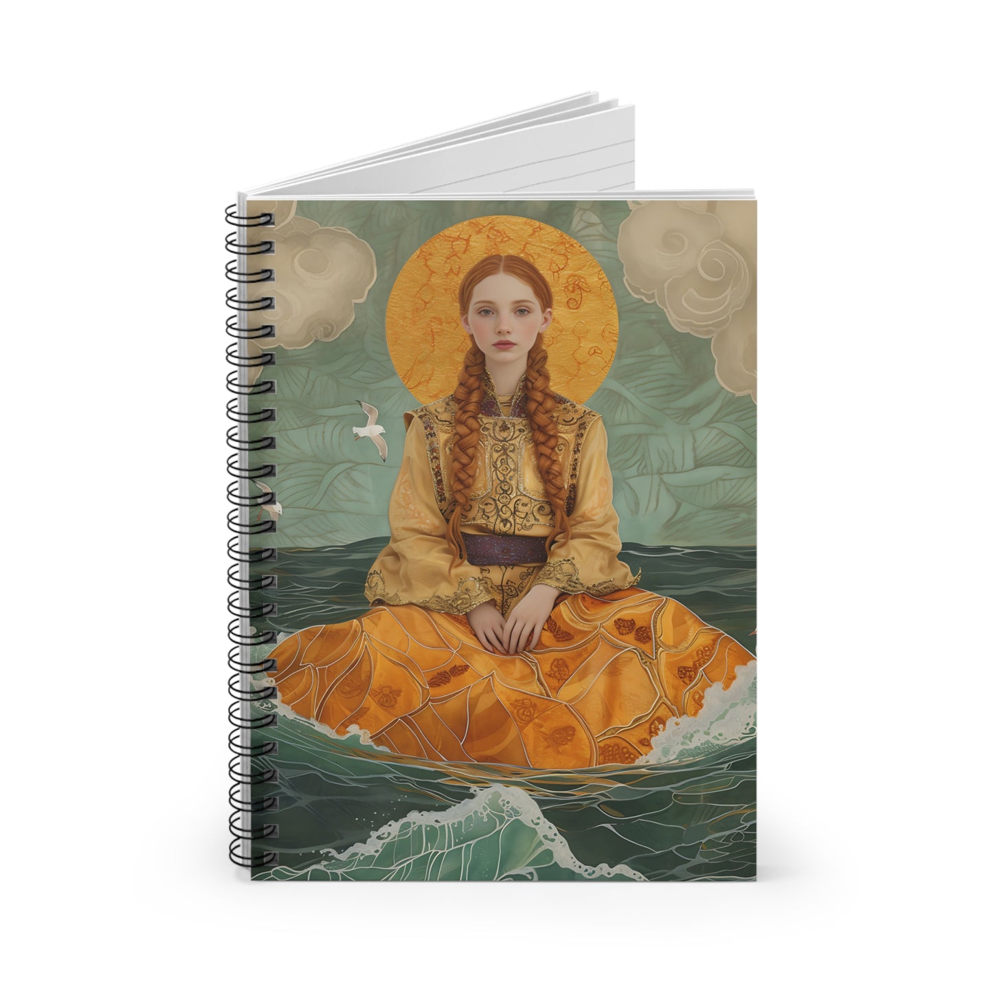 Saint Ia of Cornwall - Sanctified Souls Art - Religious Based Notebook - Spiral Notebook - Ruled Line