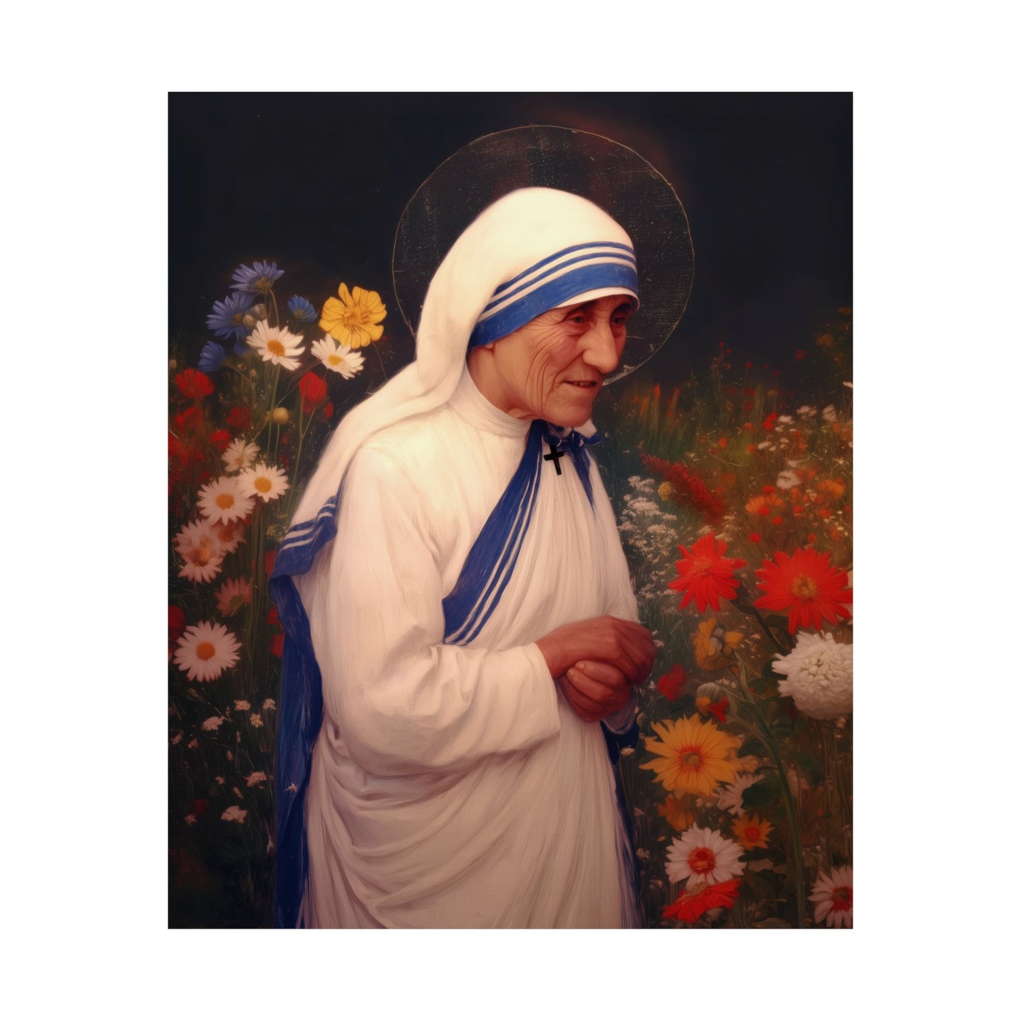 Saint Teresa of Calcutta / Mother Teresa - Sanctified Souls Print - Multiple Sizes - Premium Posters - Catholic Art - Christian Home Decor Artwork