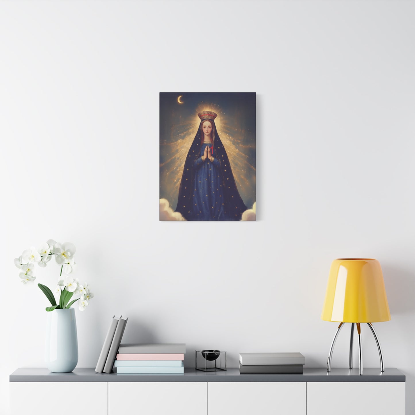 Our Lady of Pontmain - Multiple Sizes - Catholic Home art - Museum Wrapped Canvas - Sanctified Souls Print - Mother Mary Art