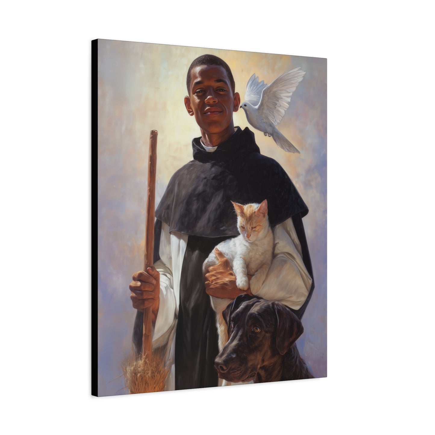 Saint Martin de Porres - Gallery Wrapped Canvas - Print - Religious Art for your Home - Catholic Art