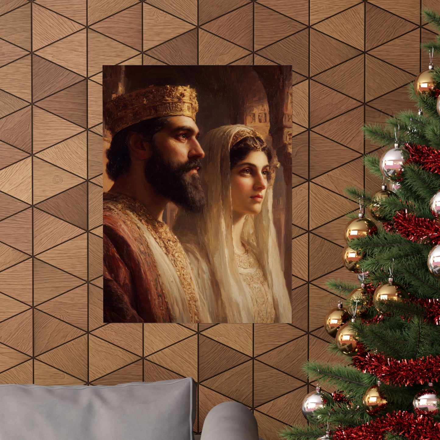 King Xerxes and Queen Esther - Sanctified Souls Print - Multiple Sizes - Premium Matte Vertical Posters