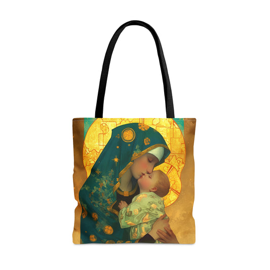 Peaceful Refuge - Mary and the Christ Child Tote Bag - Large Medium Small Faith Art Bag - Catholic Faith Purse - Religious - Bible Bag