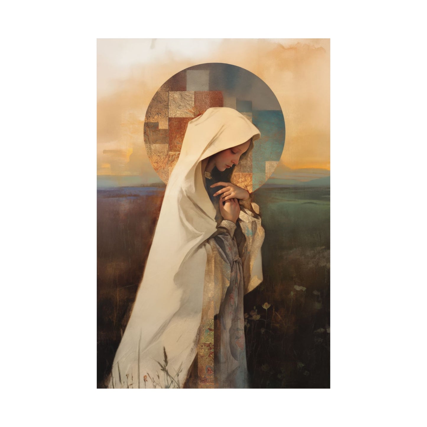 Our Lady of the Prairie - Sanctified Souls Print - Multiple Sizes - Premium Posters - Catholic Art - Christian Home