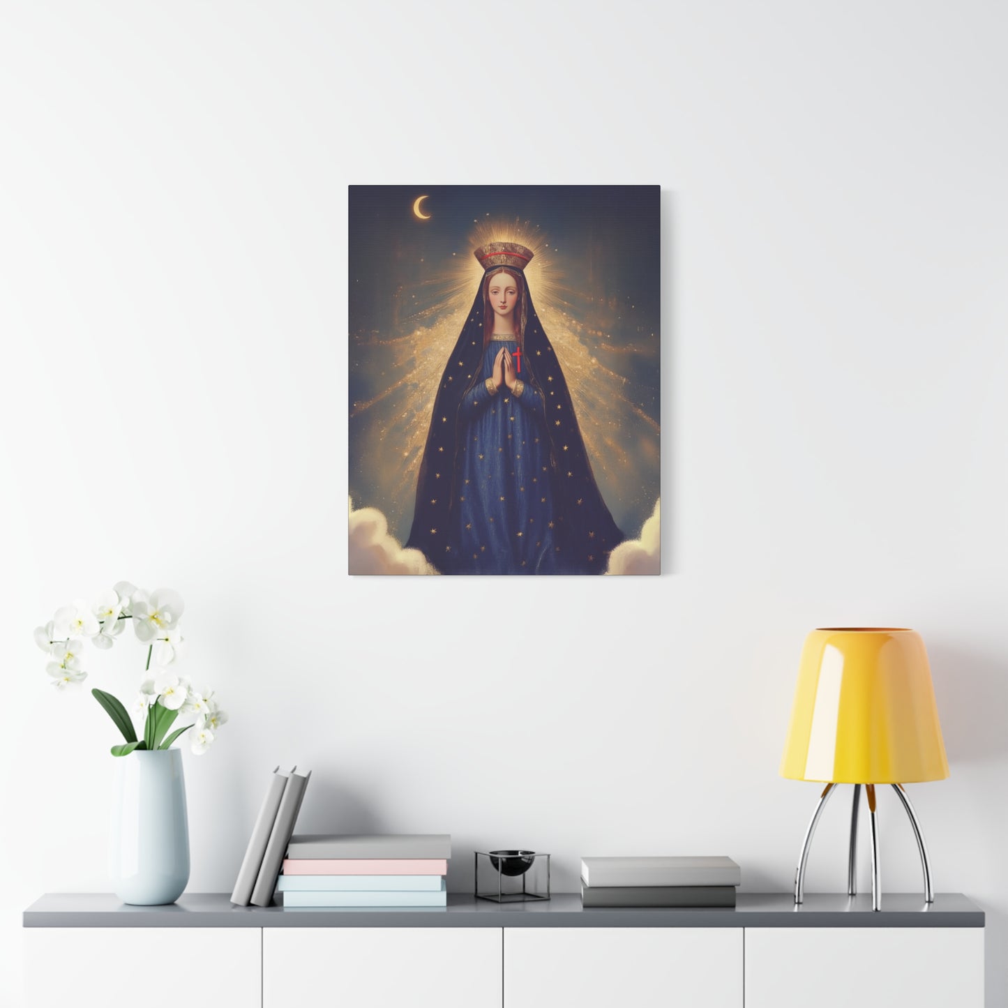 Our Lady of Pontmain - Multiple Sizes - Catholic Home art - Museum Wrapped Canvas - Sanctified Souls Print - Mother Mary Art