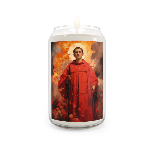 Saint Lawrence Deacon and Martyr - Scented Prayer Candle, 13.75oz - Tall Size - Religious Prayer Candle - Catholic Art - Religious Gift