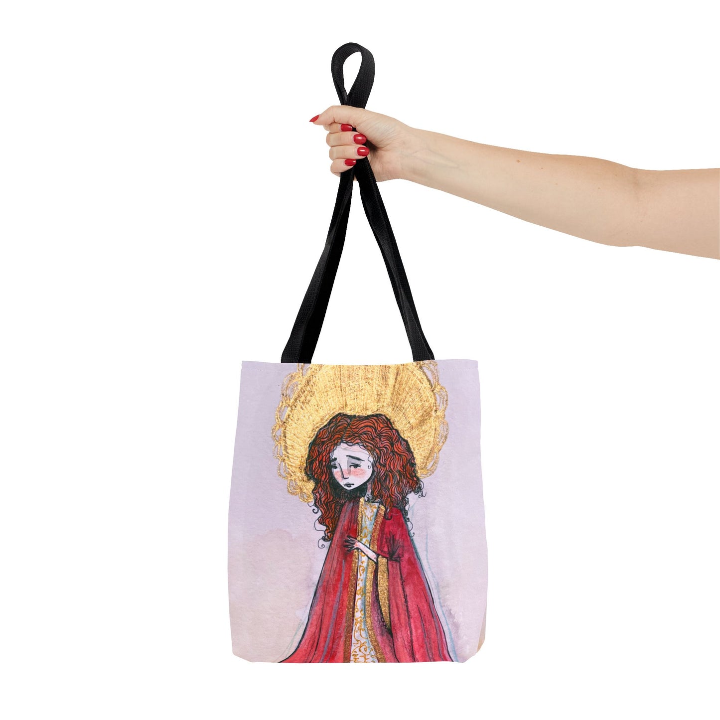 Saint Bibiana Hand-Drawn Catholic Tote Bag | Christian Devotional Bag | Sanctified Solocosmo Religious Tote