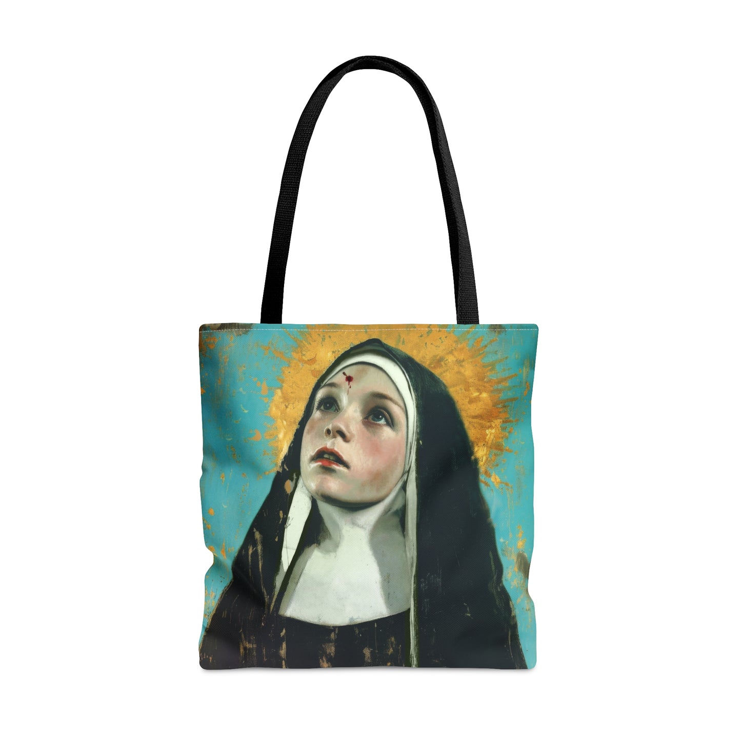 Saint Rita of Cascia Tote Bag - Large Medium Small Faith Art Bag - Catholic Faith Purse - Double Sided - Religious Art Purse